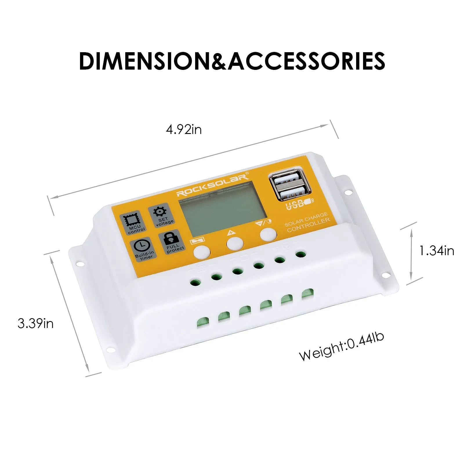 ROCKSOLAR 20A PWM Solar Charge Controller
