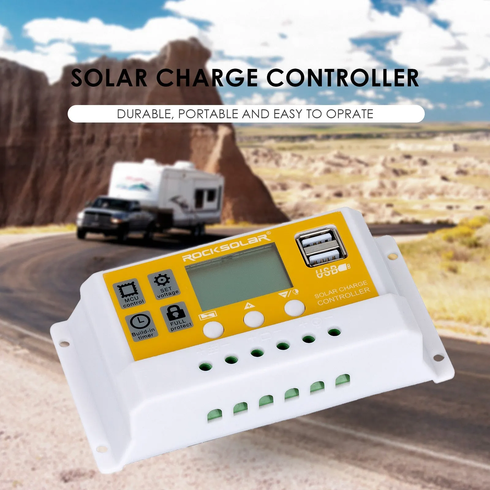 ROCKSOLAR 20A PWM Solar Charge Controller