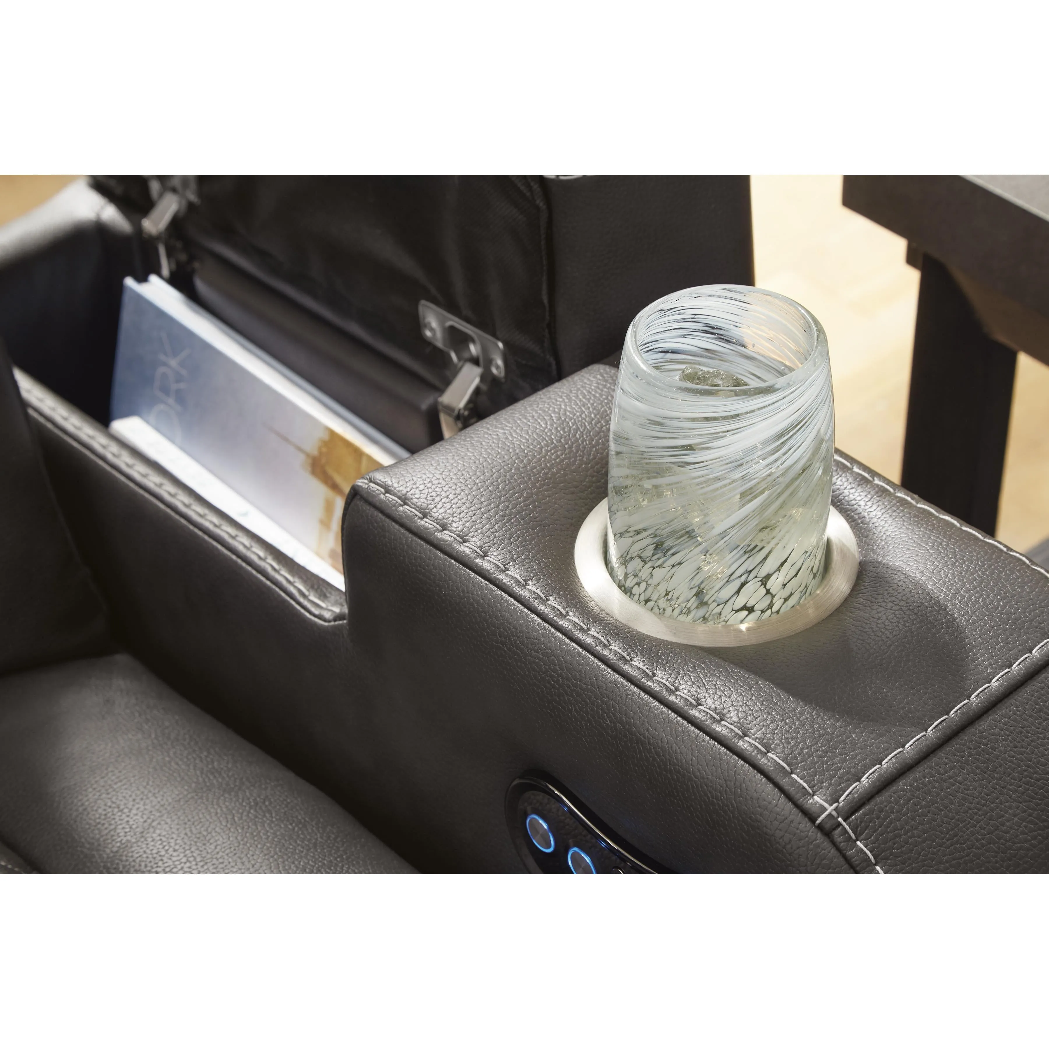 Signature Design by Ashley Fyne-Dyme Power Leather Look Recliner 3660213