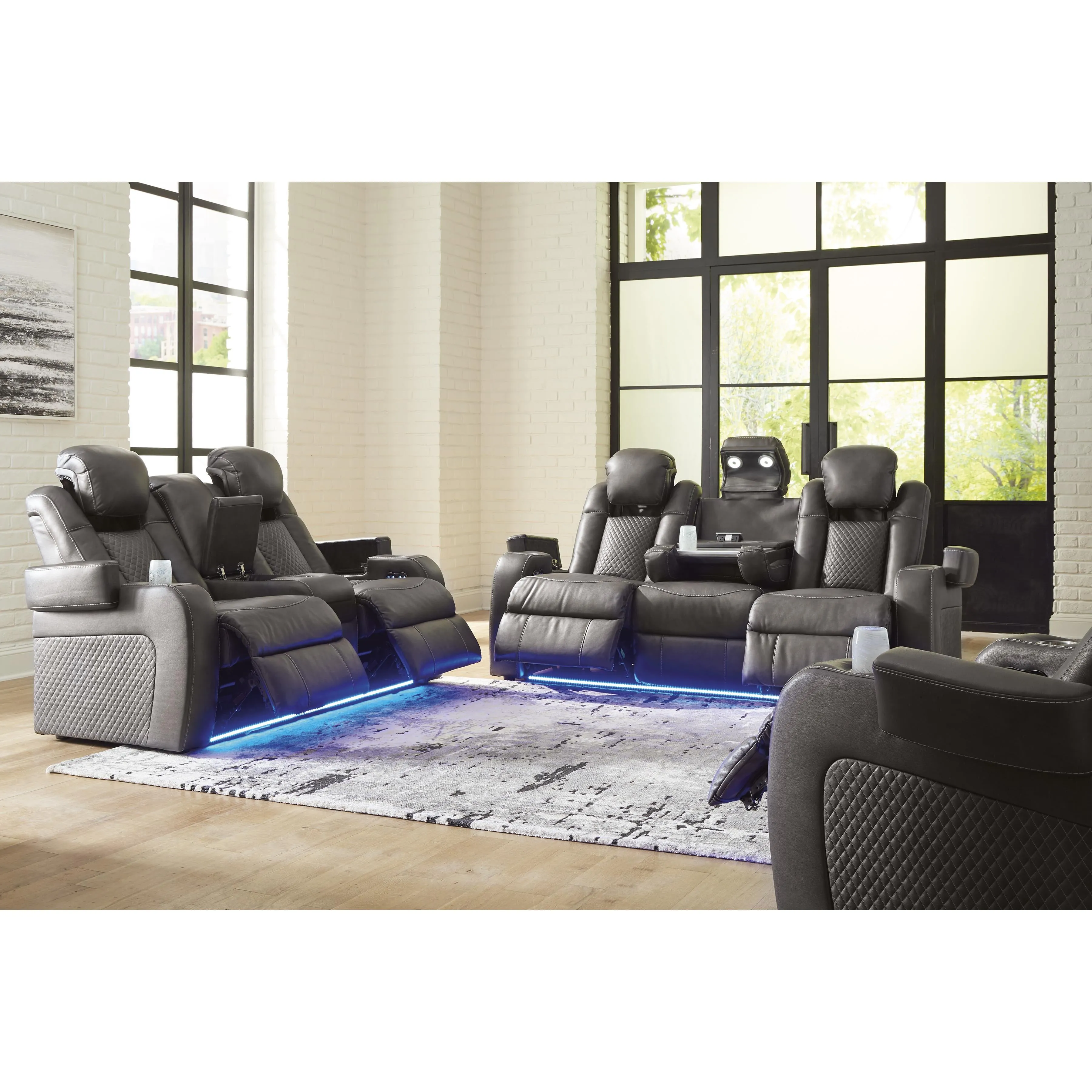 Signature Design by Ashley Fyne-Dyme Power Leather Look Recliner 3660213