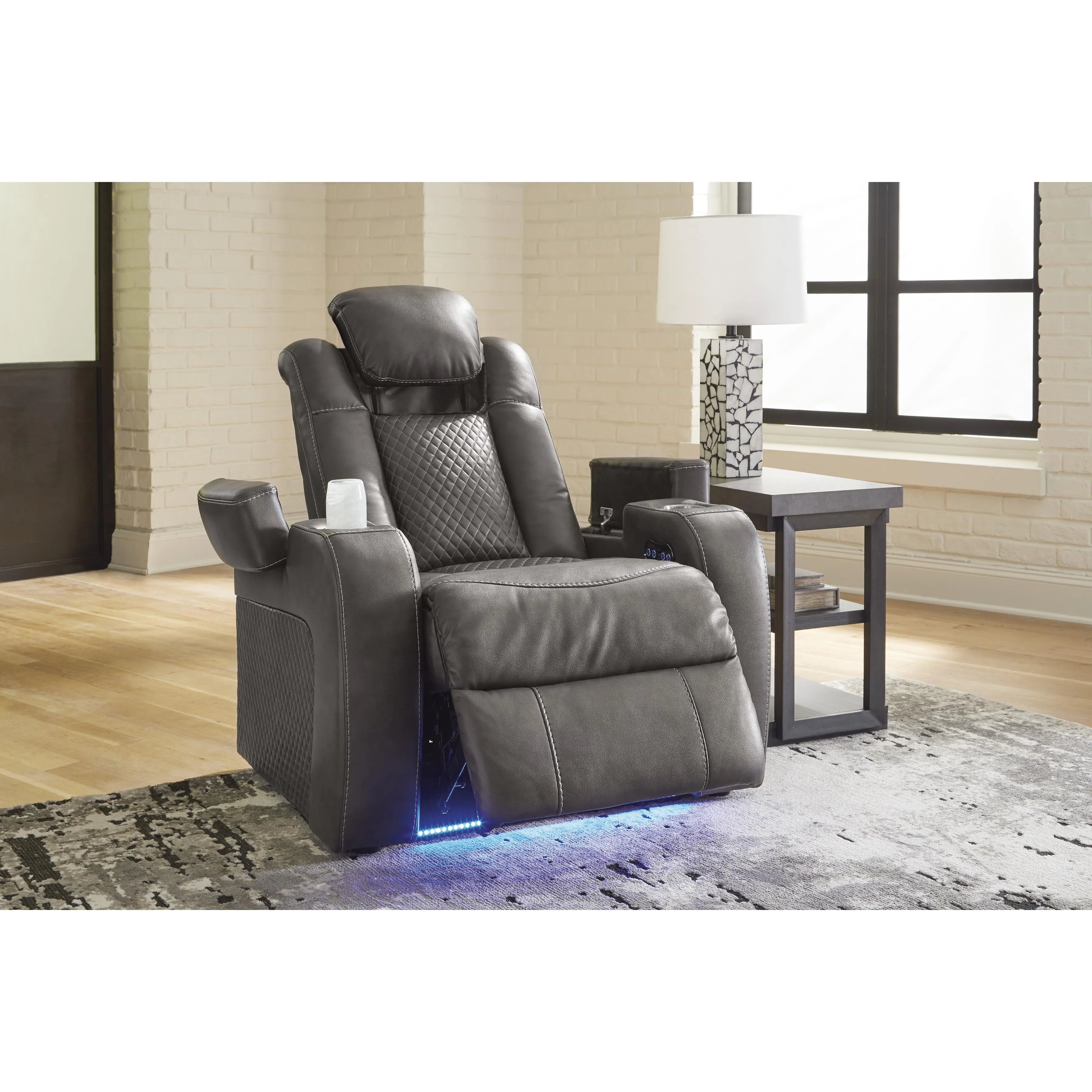 Signature Design by Ashley Fyne-Dyme Power Leather Look Recliner 3660213