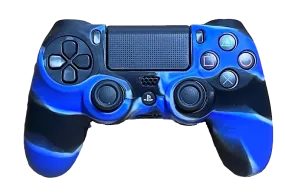 Silicone Cover For PS4 Controller Case Skin - Black/Blue Swirls