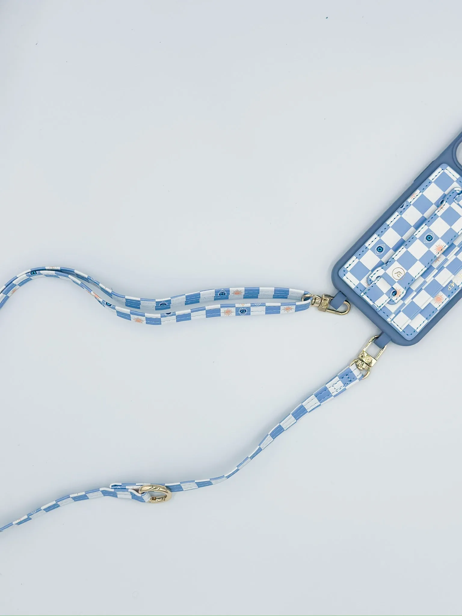 Single Evil Eye Checkered Phone Strap - Final Sale