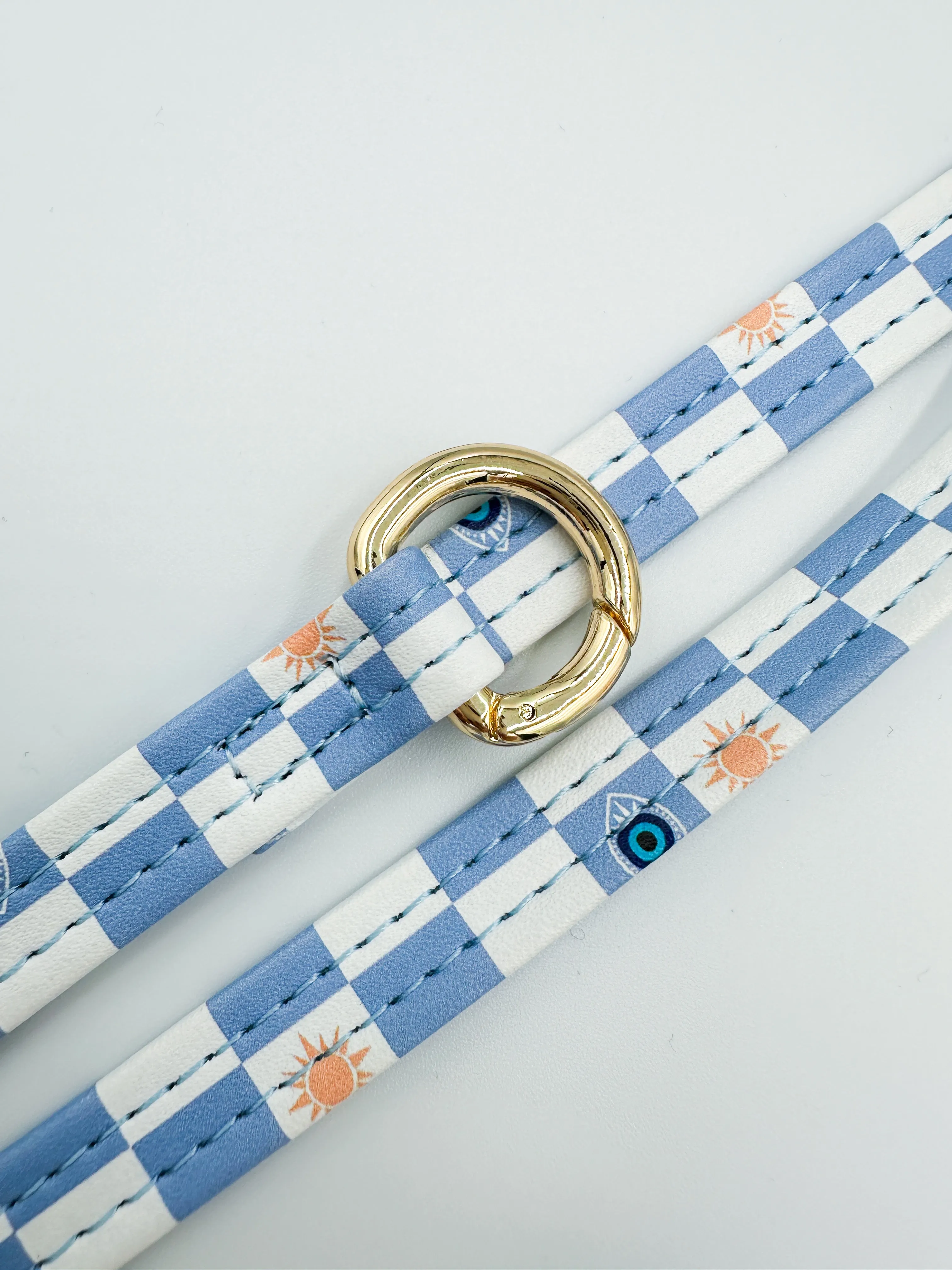 Single Evil Eye Checkered Phone Strap - Final Sale