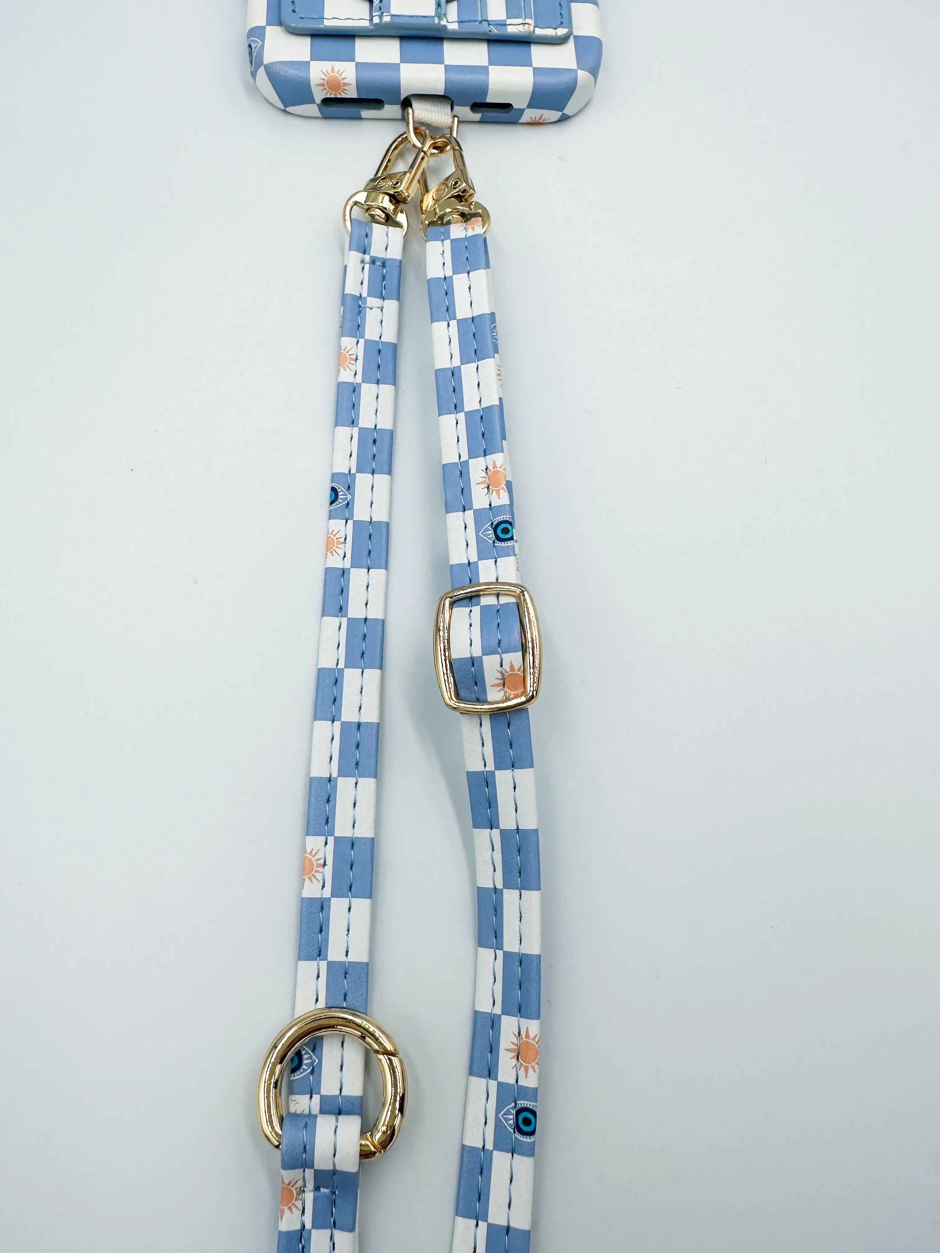 Single Evil Eye Checkered Phone Strap - Final Sale