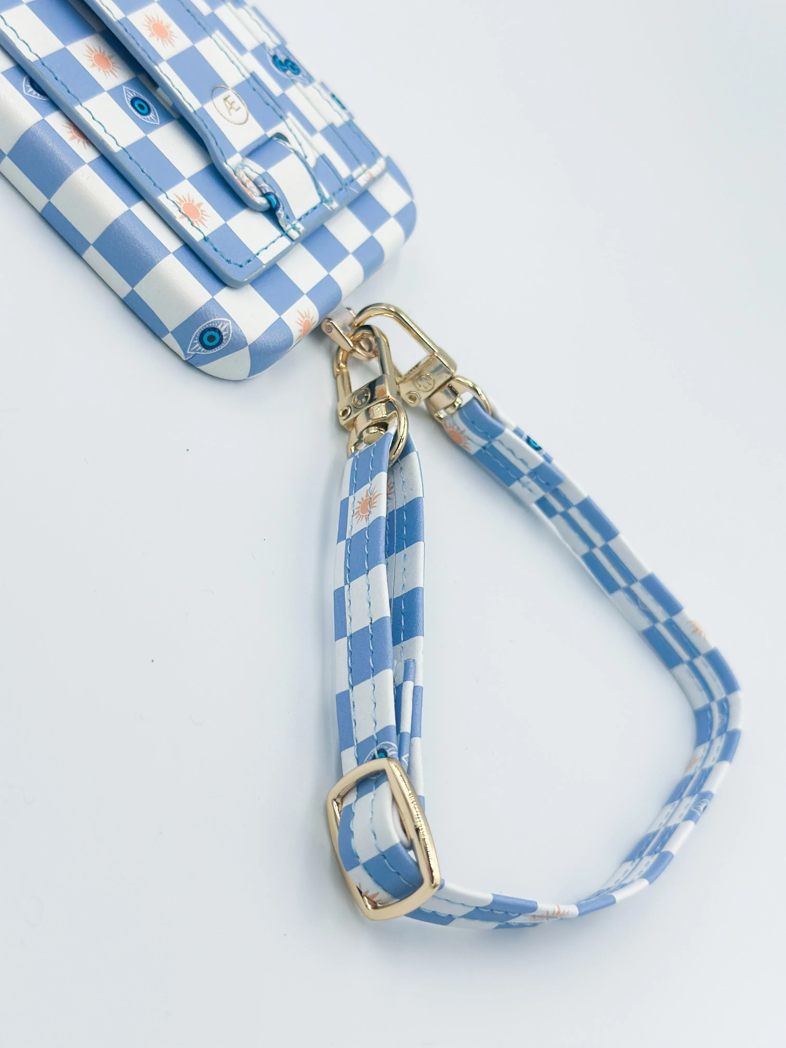Single Evil Eye Checkered Phone Strap - Final Sale