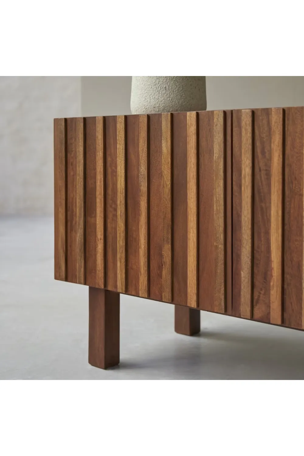 Slatted Mango Wood TV Unit | Tikamoon Milo