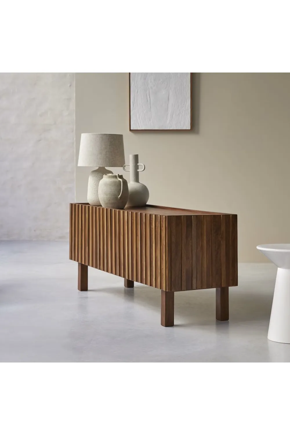 Slatted Mango Wood TV Unit | Tikamoon Milo
