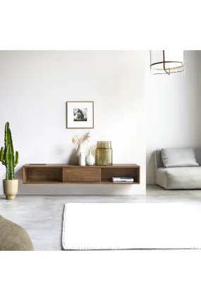 Solid Teak Wall-Mounted TV Unit | Tikamoon Circa