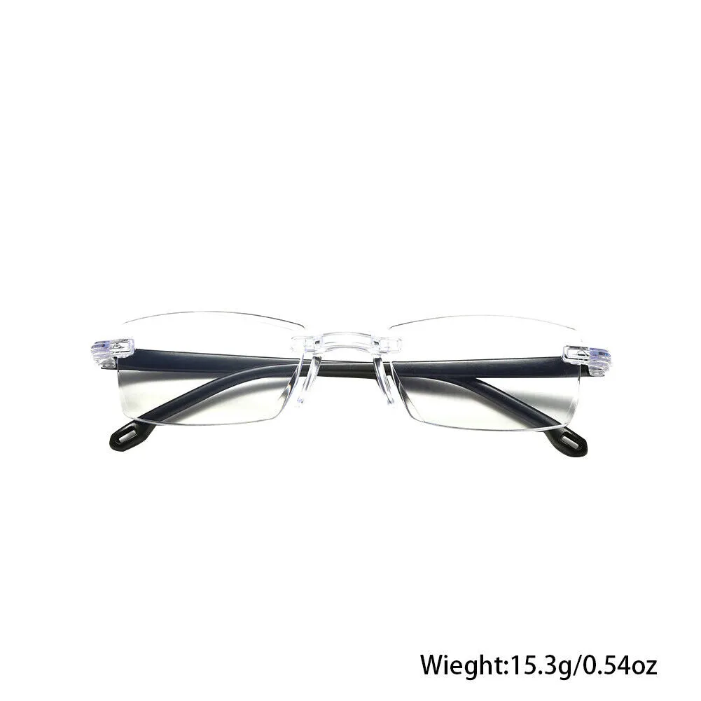 US 5-10 Pc Rectangular Rimless Blue Light Blocking Reading Glasses Unisex Reader