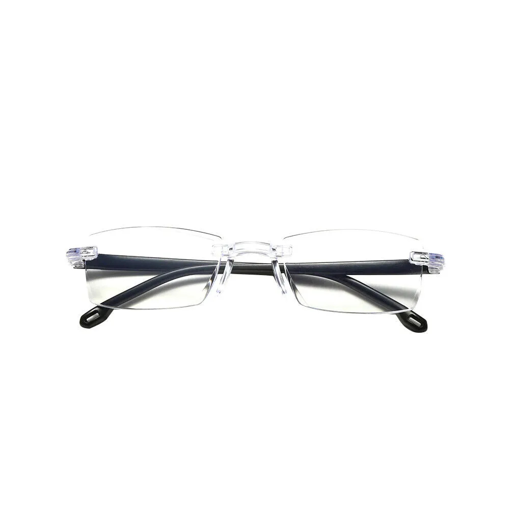 US 5-10 Pc Rectangular Rimless Blue Light Blocking Reading Glasses Unisex Reader