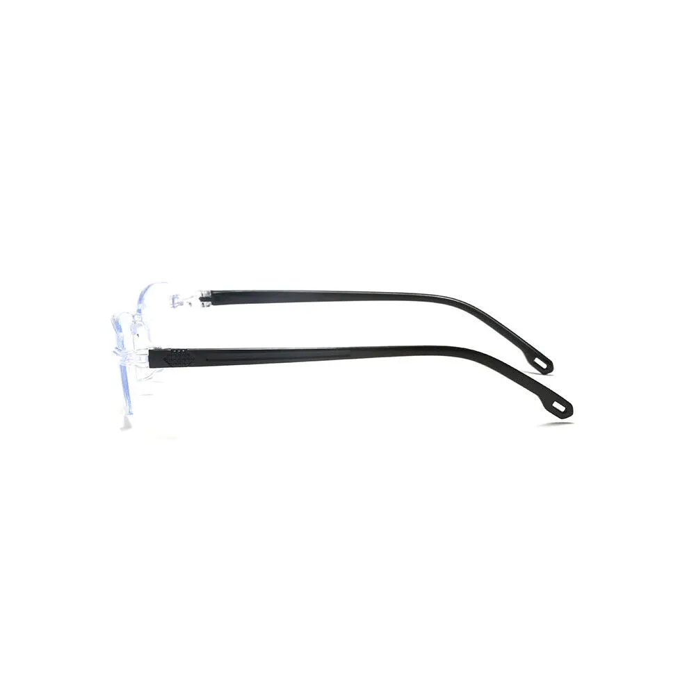 US 5-10 Pc Rectangular Rimless Blue Light Blocking Reading Glasses Unisex Reader