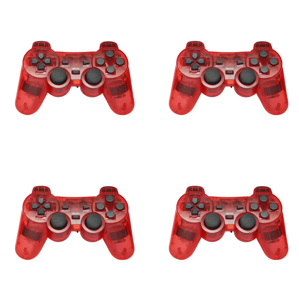 US Sony PS2 Wireless 2.4GHz Dual Vibration Controller Gamepad Transparent Color