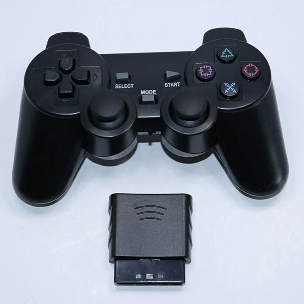 US Sony PS2 Wireless 2.4GHz Dual Vibration Controller Gamepad Transparent Color