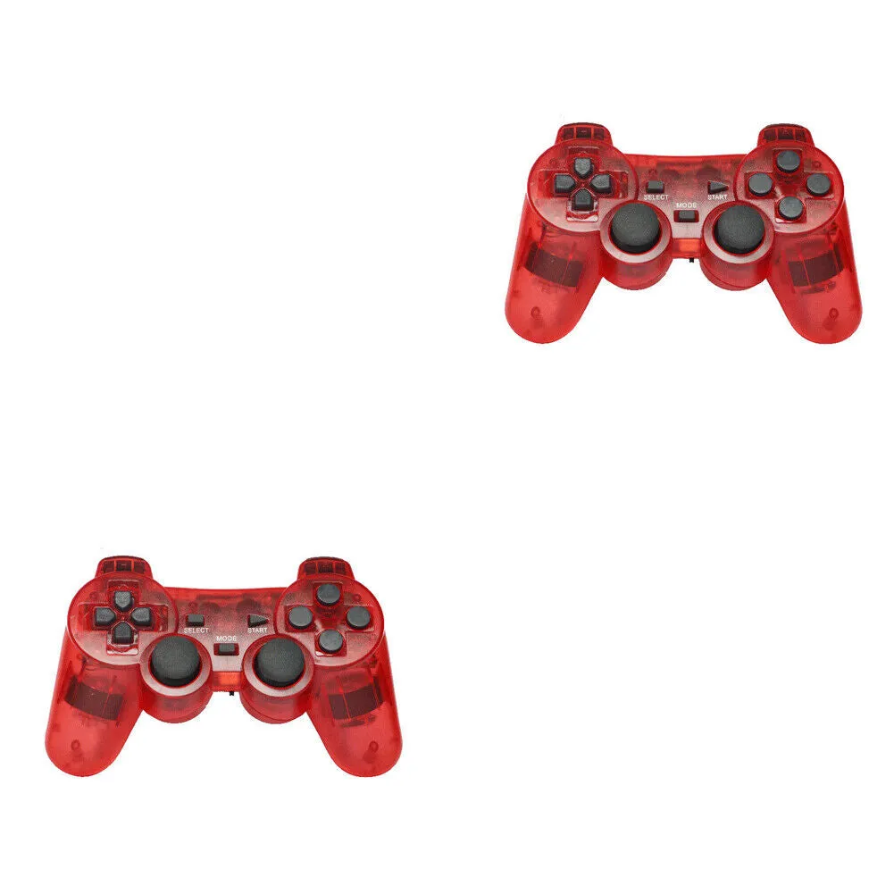 US Sony PS2 Wireless 2.4GHz Dual Vibration Controller Gamepad Transparent Color