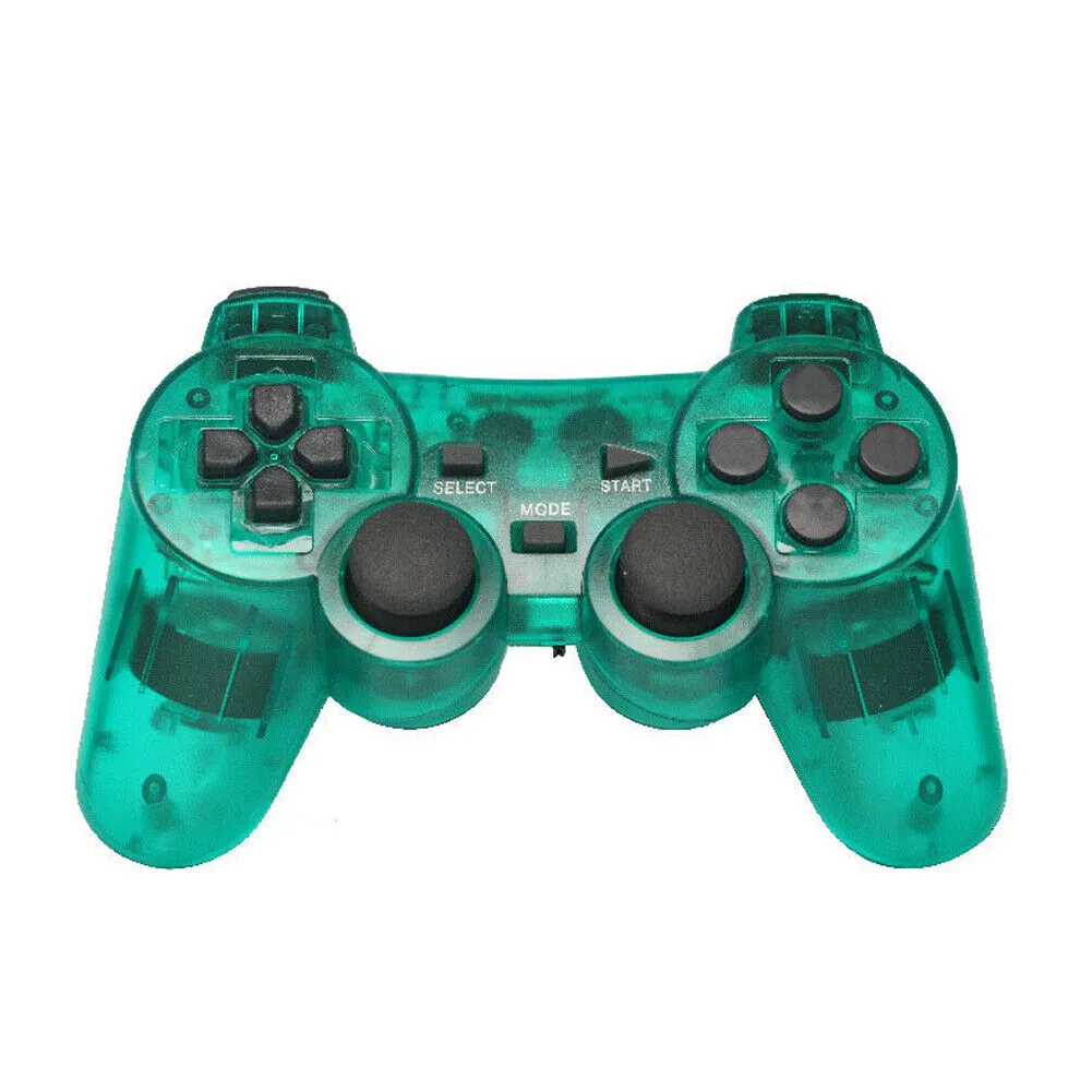 US Sony PS2 Wireless 2.4GHz Dual Vibration Controller Gamepad Transparent Color