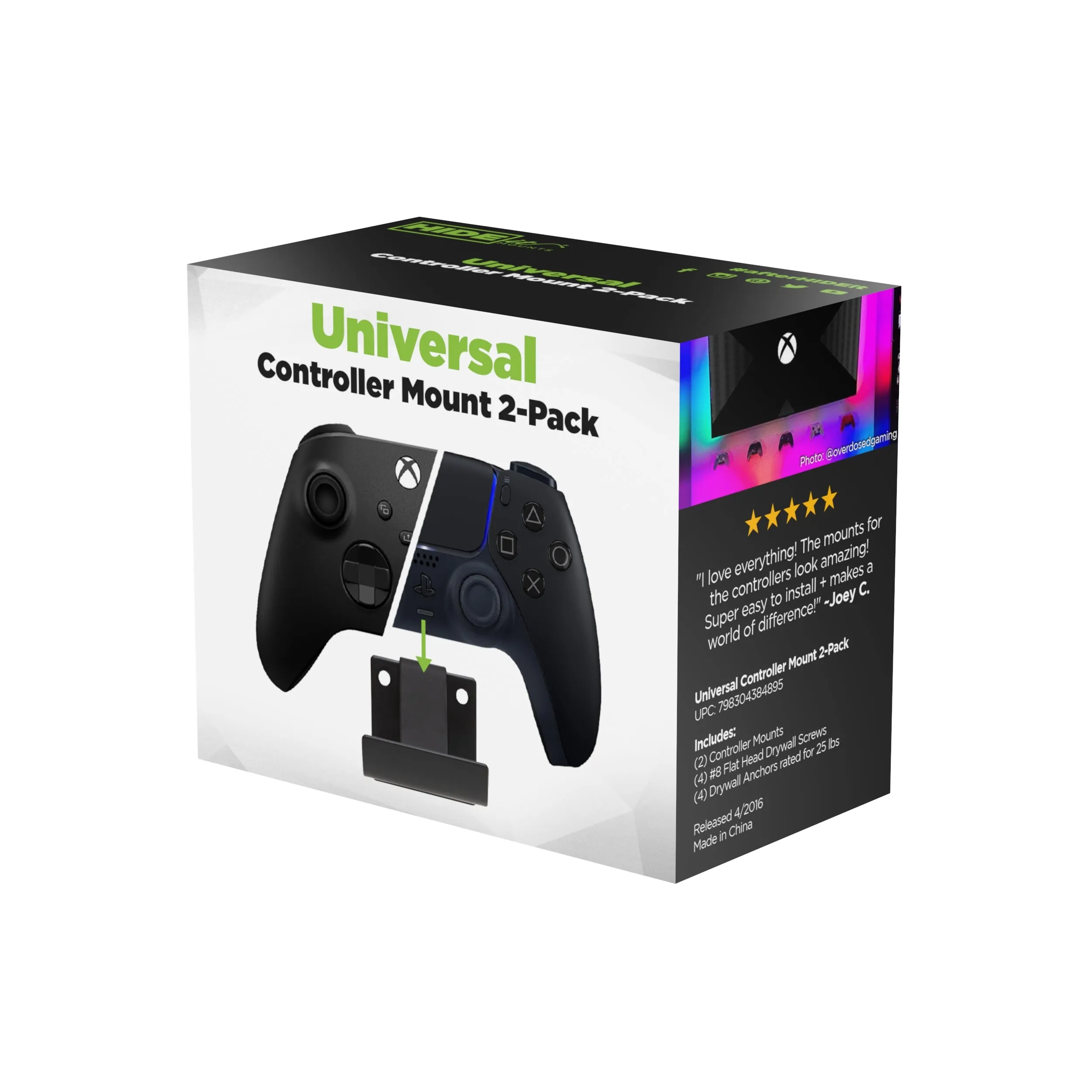 W - HIDEit Uni-C 2-Pack Retail Packaging | Universal Controller Mount 2-Packs in Retail Packaging